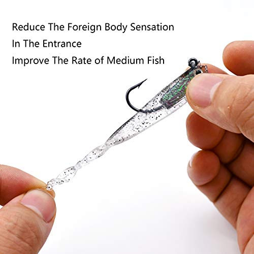 image for GKOUIOI Fishing Lures for Bass, Soft Lure Swimbaits with Hooks, Silico
