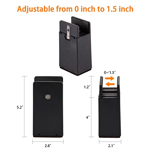 Adjustable Bed Risers 4 Inch,Furniture Risers With Screw Clamp,4Pcs Couch Risers Fit For Furniture Thickness 0-1.6”,Elevation In Heights 4" Heavy Duty Risers For Table,Supports 20000 Lbs(Black) #TOP1