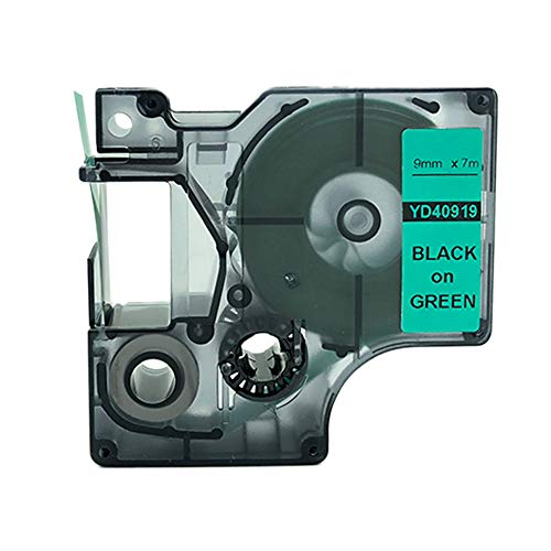 Noir sur étiquette Vert Ruban Compatible DYMO-D1 40919 S0720740 9 mm x 7 m