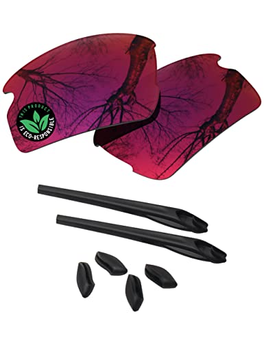 Image of Raydi Polycarbonate Replacement Lenses & Rubber Kits for Oakley Flak 2.0 S OO9511 Rectangular Sunglasses - Midnight Sun Mirror - Polarized