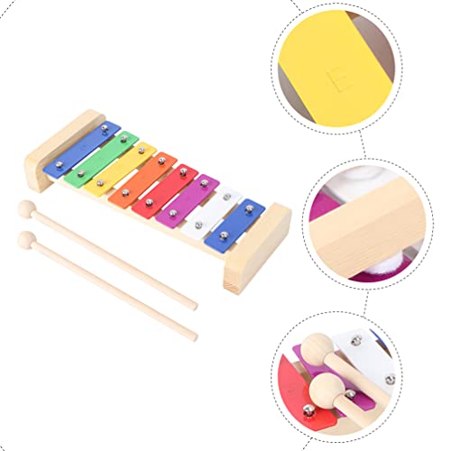 MILISTEN 1 conjunto de brinquedo de xilofone com oito notas de instrumento de xilofone de percussão