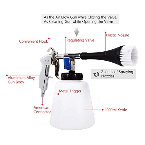 Cretee Automatischer Waschpistole Reinigungspistole Hochdruck Waschpistole Druckluft für Auto KFZ Einstellbarer Luftdruck (8 Atmosphärendruck erforderlich)