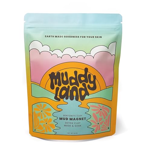Muddyland Bentonite Clay Detox Mud Bath Soak & Full Body Mud Mask - Magnetic Clay Bath with Epsom...
