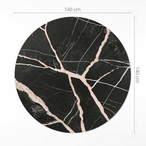 Tapis de sol vinyle ø140 cm résistant à la rayure rond pour intérieur