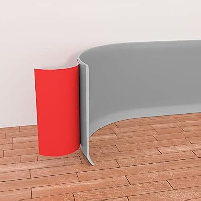 Pluden Flexible Baseboard Molding Trim, 4 Inch(W) x 60 Feet(L) Self-Adhesive Vinyl Wall Base Cove Base, Peel and Stick Rubber Wall Base Moulding Trim