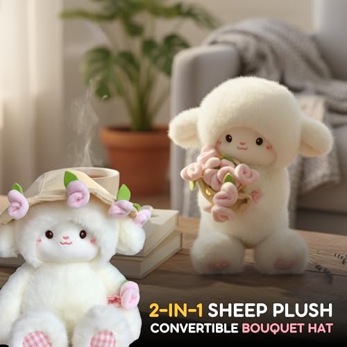 Image of Flufies Plush Soft Toys for New Born Baby and Baby Boy - Soft and Easy Wash Plush - Huggable Plush Toys for Girls and Boys - Soft Toy for Home Decor (25 CM Bouquet Sheep)