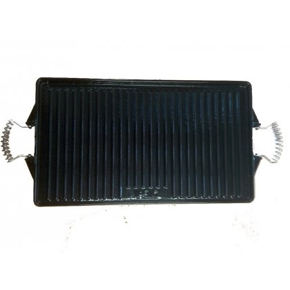 Vaello La Valenciana - Plancha Rectangular De Hierro Fundido Esmaltado, Color Negro, Hierro Fundido, Negro, 47 X 27 Cm