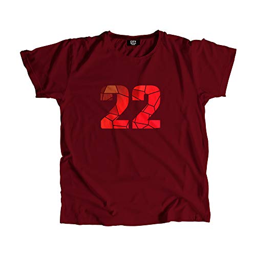 T-shirt 22 number men unisex vêtement mode streetwear été