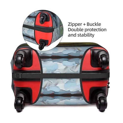 Avocado Print Practical Elastic Washable Travel Luggage Cover with Concealed Zipper for Suitcases4