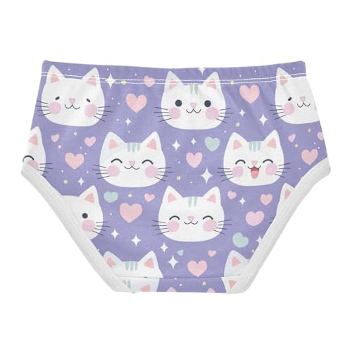 Wusikd Cute Cats Girls' Underwear Cotton Hearts Girls Briefs Soft Toddler Underwear 2T2