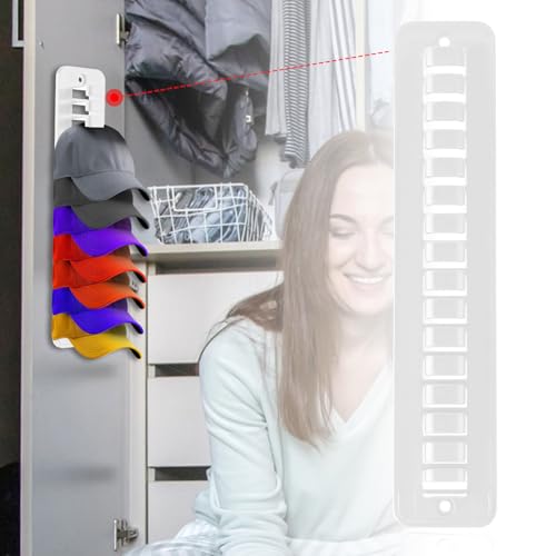 BOXOB 2 porta-chapéus para parede, organizador de chapéus de plástico para bonés de beisebol, gancho