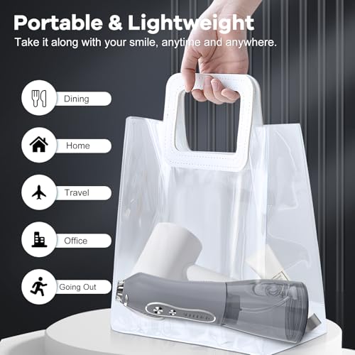 Image of H2ofloss Water Dental Flosser Teeth Pick -Portable Oral Irrigator with 5 Modes, Rechargeable IPX7 Waterproof Orthodontic Teeth Cleaner Pick Cordless for Home Travel-300ml Water Tank (Grey)