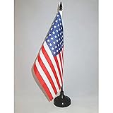 Emballage : Drapeau de table USA 48 étoiles 21x14cm - PETIT Drapeaux DE BUREAU américain - Etats-Unis 14 x 21 cm - AZ FLAG