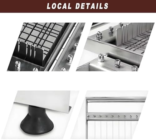 Stainless Steel Cheese Cutter Set,Heavy Duty Wire Cube Cutter w/Interchangeable Cutting Grid for Food Chopping