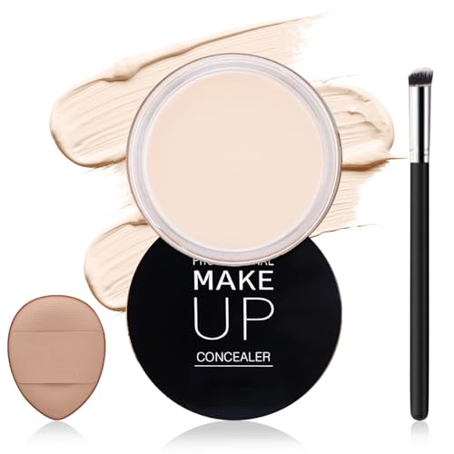 TEIHWAL Under Eye Concealer for Dark Circles Under Eye Corrector De Ojeras Long Lasting Cream White Concealer Tattoo Cover up Makeup-01 Ivory White