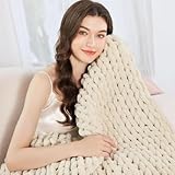 [Confort de toute saison]: Nos gros lancers en tricot offrent de la chaleur sans poids excessif, les caractéristiques spéciales de ces couvertures de corde plus moelleuses vous permettent également de conserver la chaleur sans surchauffer, ce qui les rend confortables toute l'année