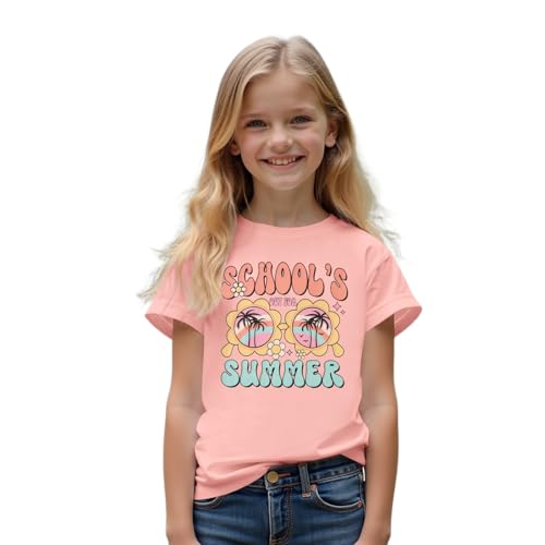 CM C&M WODRO School’s Out for Summer Shirt Girl Last Day of School T-Shirt Kids Cute Summer Vacation Short Sleeve Tees Top