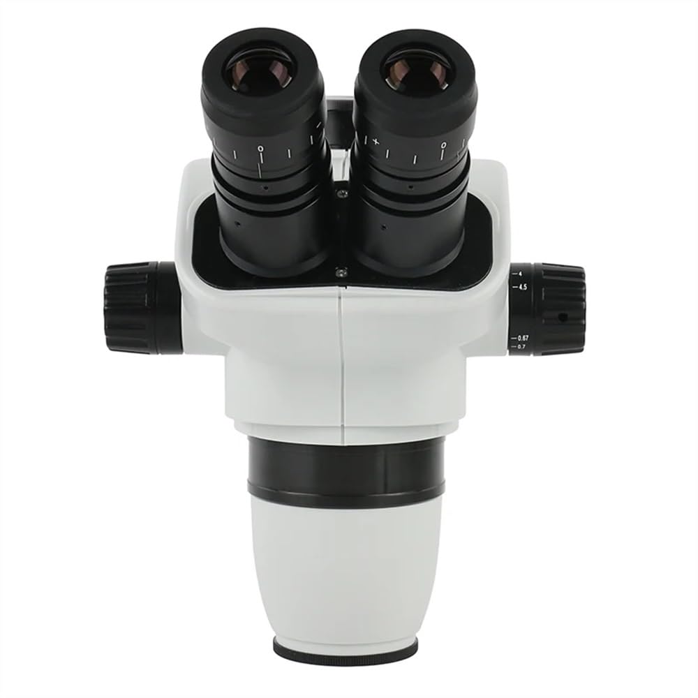 Microscope 6.7X-45X Zoom Industrial Lab Trinocular Binocular Stereo Microscope Head + WF10X/22mm Eyepiece + 0.5X 0.7X 2.0X Objective Lens(with 1.0X 0.7X,Trinocular)