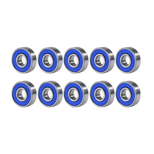 10/20個 ボールベアリング 608RS ABEC-9 8x22x7mm カーボンスチール ミニチュア ベアリング スケートボード スクーター 深溝ローラー スケートベアリング (ブルー608rs、20個)