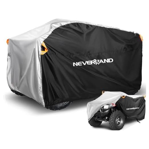 NEVERLAND ATV Quad Funda XXXL - Quad para Funda Funda para Moto Exterior Protección 190T Moto Grande Impermeable contra el Polvo a Prueba UV Correa Anti - Viento Argentado 256x110x120CM