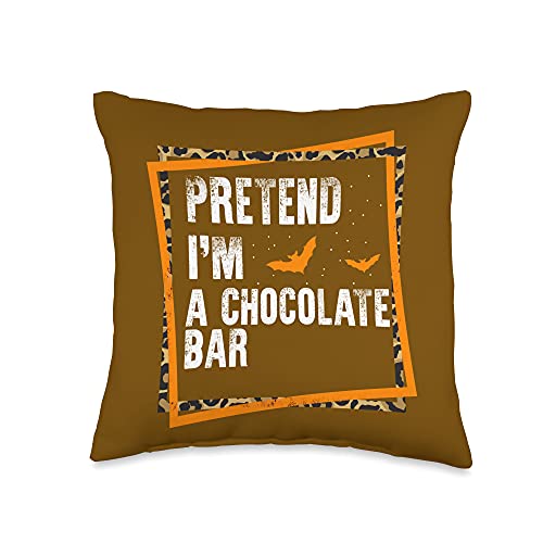 Chocolate Bar Tees by NewNow Co. Pretend I'm A Chocolate Bar Easy Lazy Halloween Costume Part Throw Pillow, 16x16, Multicolor