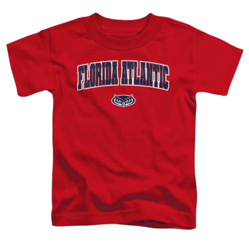 LOGOVISION Florida Atlantic University Arch Logo Secondary Kids T Shirt (3) for Toddler Boys and Girls, Red