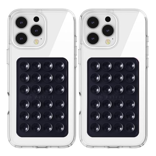 Anteel MAX - Funda de silicona con ventosa para teléfono, agarre súper fuerte mejorado, duradero, fácil de usar, soporte adhesivo manos libres para selfies, videos de Tiktok, 2.56 x 3.94 pulgadas (BLK