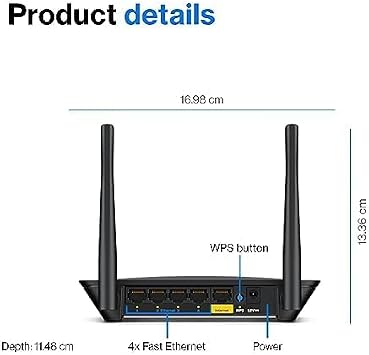 Linksys E5400 WiFi 5 Dual Band Router | 1,500 Sq. ft Coverage | 10+ Devices | Parental Control, Guest WiFi | Speeds (AC1200) 1.2Gbps