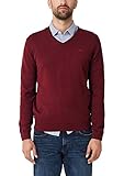 Eingefasster Ausschnitt s.Oliver Herren 130.11.899.17.170.1267925 Pullover, Rot (Crimson Melange 38w0), X-Large