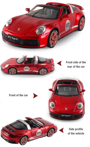Image of Porschee 911 Targa 4S Toy Car 1:32 Exclusive Alloy Metal Pull Back Die-cast Car Metal Pullback Toy car with Openable Doors & Light, Music Boys Gifts Toys for Kids【Colors as Per Stock】