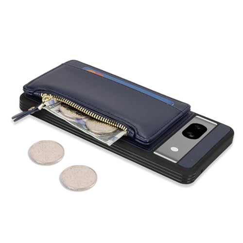 Image of Cavor for Google Pixel 7a Case Wallet with Card Holder, Blue