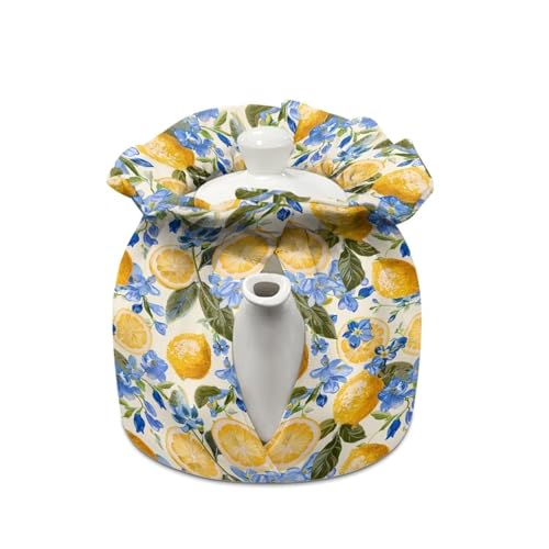Image of Lemon Tea Cosy for Teapots, Washable Heat Preservation Tea Cosy Kettle Cover for Table Hotel Tea Party, Both Sides Can Be Used Christmas Decor