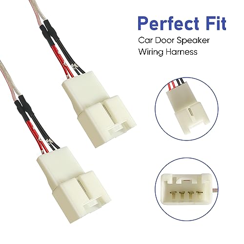 Image of Car Door Speaker Wiring Harness Replacement for 2011-2021 Ford F150 Escape Focus Mustang Mazda 2 3 6 CX5 Lincon Speaker Wire Adapter Connector Plug, 4PCS