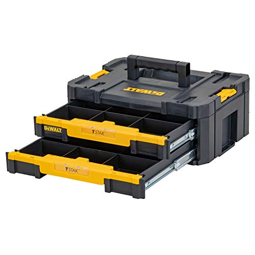 DeWalt DWST1-70706 T-Stak IV Tool Storage Box with 2-Shallow Drawers, Yellow/Black, 44 x 31.4 17.6 cm