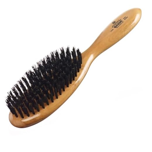 Kent LC22 Finest Hair Brushes for Women Detangler Dry Brush Made of Cherrywood - Boar Bristle Oval Hairbrush for Medium to Thick Hair All Lengths - Salon Style Straightening Pure Wood Brush from Kent