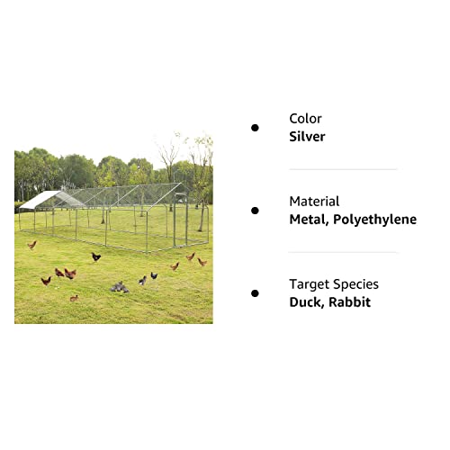 Magic Union 354”X118”X79”Chicken Coop Cage Outdoor Pet Enclosure Large Chicken Run Metal Duck Coops For Outside Fencing With Water-Resistant Cover Roof Backyard #TOP7