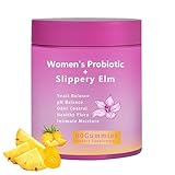 NEWUREHO Feminine Probiotics Gummies for Women, Women's Probiotic+Slippery Elm, Supports pH Balance, Gut Health with Slippery Elm, Pineapple Flavor 60 Gummies