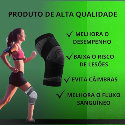 Joelheira De Compressão Para Articulação Dores Ortopédica Recuperação - Crossfit, corrida, academia,