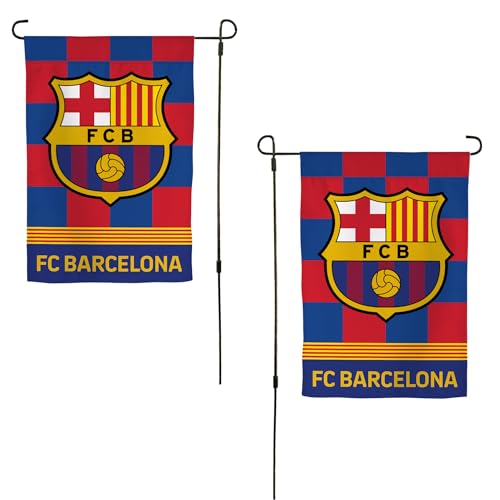 Desert Cactus FC Barcelona FCB Garden Flag – 19 x 12 Inch Football Soccer Barcelona Barça Barça Banner, for Outdoor Display and Events (Garden Flag B)