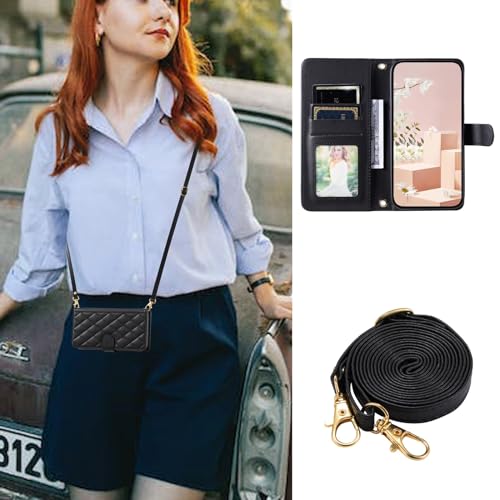 TIANDAFEIJIUB Etui portfelowe na telefon Samsung Galaxy A40, z uchwytem na karty kredytowe, miękki magnetyczny pasek na nadgarstek ze skóry PU, etui z klapką, etui na telefon ze skóry PU, odporne na