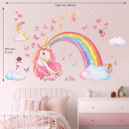 DECOWALL Vinilos Decorativos Arcoíris Unicornio 2 Hojas miniatura 7
