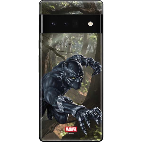 Skinit Decal Phone Skin Compatible with Google Pixel 6 Pro - Officially Licensed Marvel Black Panther in The Jungle Design