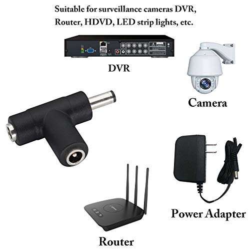 zdyCGTime Ângulo de 90 graus DC 5521 conector fêmea para macho e fêmea adaptador CC multifuncional c