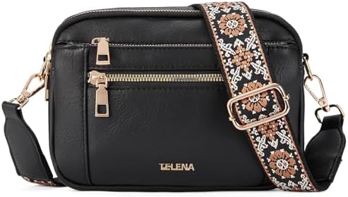 Telena Crossbody Purse for Women Small Crossbody Bags Trendy Vegan Leather Shoulder Handbags with Adjustable Strap Rough