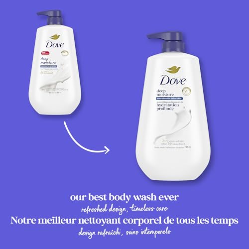 Image of Dove Body Wash with Pump with Skin Natural Nourishers Instantly Soft Skin and Lasting Nourishment Deep Moisture Cleanser Effectively Washes Away Bacteria While Nourishing Your Skin 30.6 oz (Pack of 3)