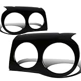 Auto Dynasty Compatible with 05-10 Chrysler 300C 1st Gen 2pc ABS Plastic Headlight Covers (Glossy Black)