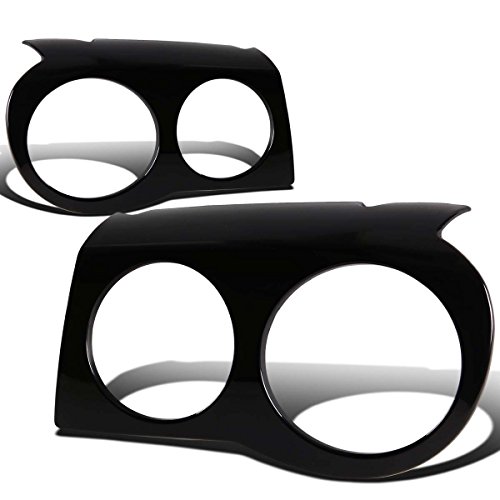 Auto Dynasty Compatible with 05-10 Chrysler 300C 1st Gen 2pc ABS Plastic Headlight Covers (Glossy Black)