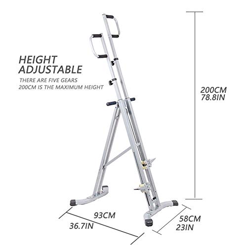 Image of Vertical Climbing Exercise Machine Climber Fitness Equipment for Home Gym-Non-Stick Grips-Adjustable Height&LCD Display-