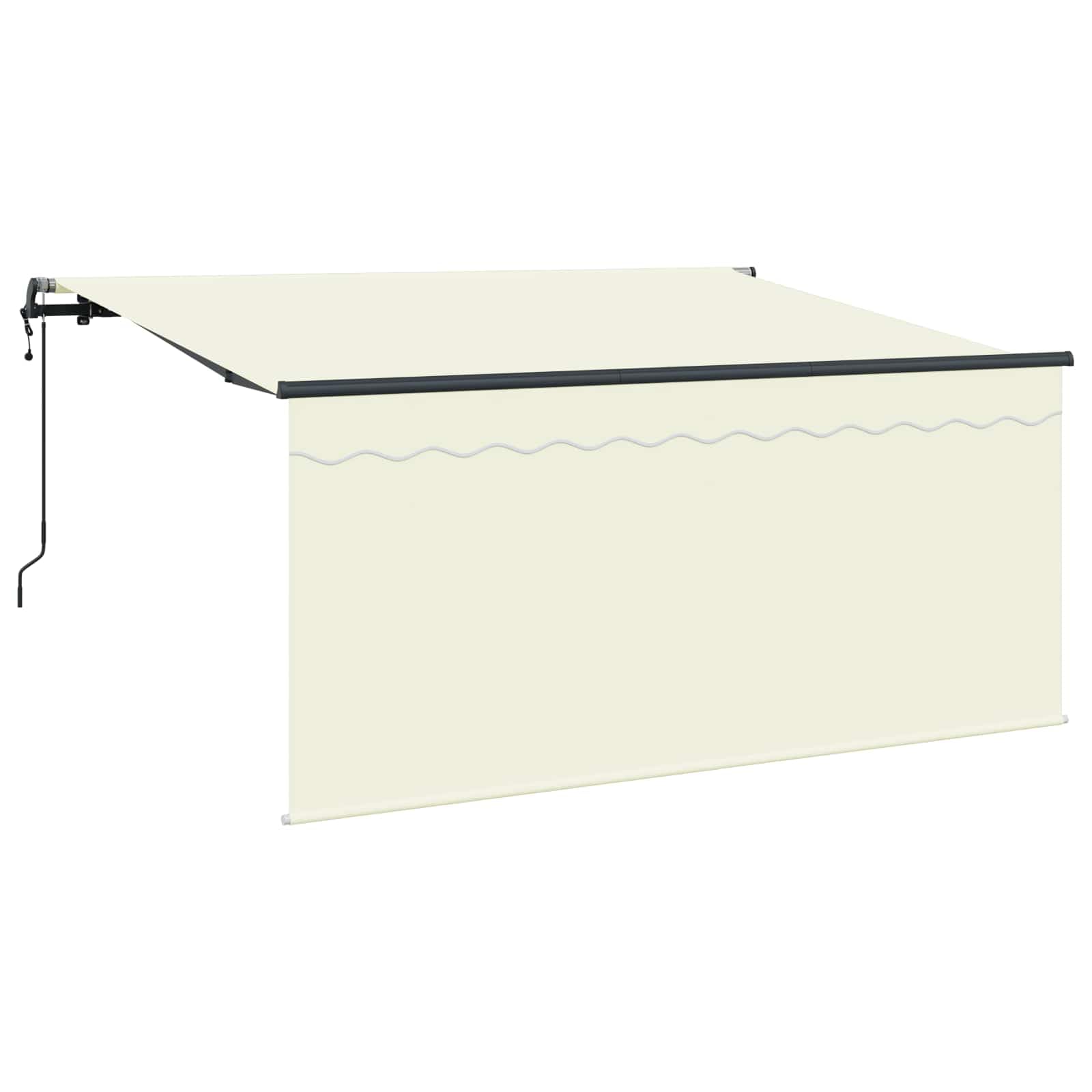 Store banne alu motorisé 300 x 200 cm avec toile polyester crème haute résistance