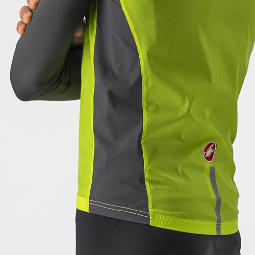 Castelli Colete masculino elástico Squadra, à prova de vento, comprimento total, com gola alta para